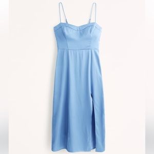 Abercrombie satin blue midi dress. Worn once.